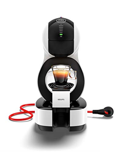 Krups Lumio KP1301- Cafetera de cápsulas automática Dolce Gusto Nestlé de 15 bares de presión, depósito de 1 L para bebidas calientes y frías, 1600 W, color blanco