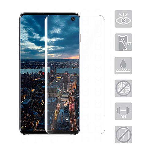 KSTORE365 Cristal Templado Samsung S10, Protector de Pantalla Samsung Galaxy S10 Vidrio Templado con [Kit UV] [3D Curvo] para Samsung Galaxy S10