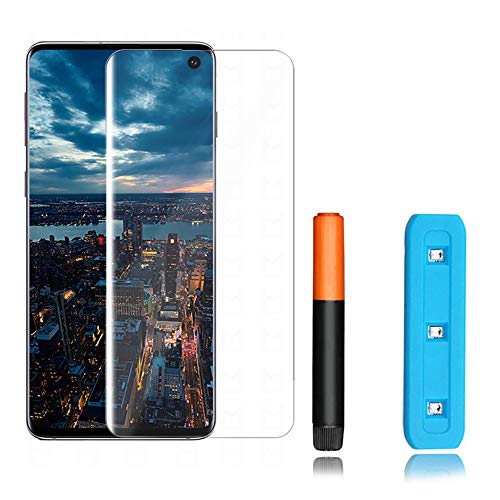 KSTORE365 Cristal Templado Samsung S10, Protector de Pantalla Samsung Galaxy S10 Vidrio Templado con [Kit UV] [3D Curvo] para Samsung Galaxy S10