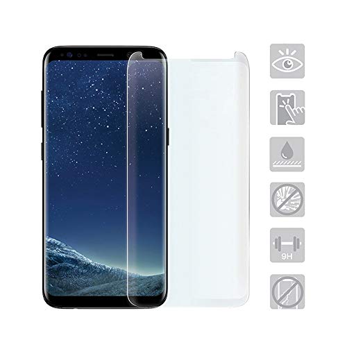 KSTORE365 Cristal Templado Samsung S8, Protector de Pantalla Samsung Galaxy S8 Vidrio Templado con [Kit UV] [3D Curvo] para Samsung Galaxy S8