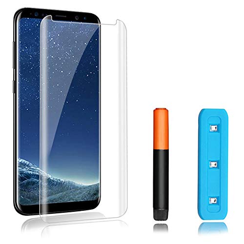 KSTORE365 Cristal Templado Samsung S8, Protector de Pantalla Samsung Galaxy S8 Vidrio Templado con [Kit UV] [3D Curvo] para Samsung Galaxy S8