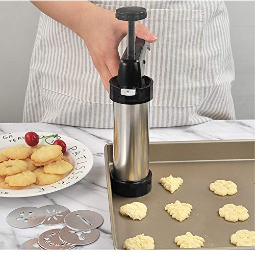 Kuan Cookie Gun Máquina para Hacer Galletas de Galletas para Hacer y Decorar Galletas de Bricolaje,decoración de Pasteles para Hacer Galletas y Juego de glaseado,16 Piezas