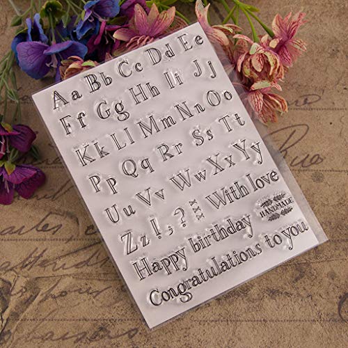 KunmniZ® 1 PC Happy Birthday alfabeto silicona sellos transparentes para decoración regalo DIY Scrapbook repujado álbum Craft