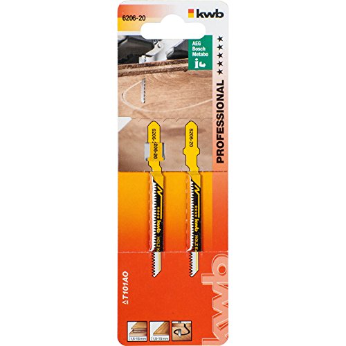 KWB 620620 - Dos hojas de sierra de calar para madera 77/50 corte curvo KWB PRO