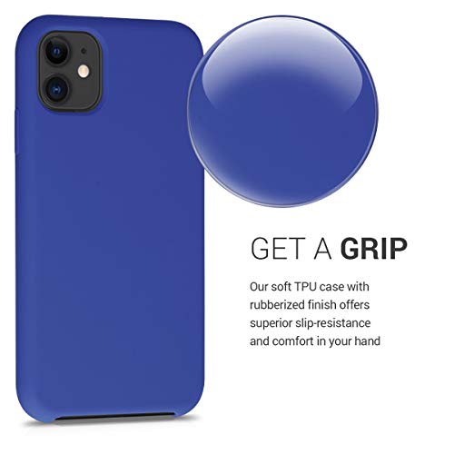 kwmobile Funda Compatible con Apple iPhone 11 - Carcasa de TPU para móvil - Cover Trasero en Azul Real