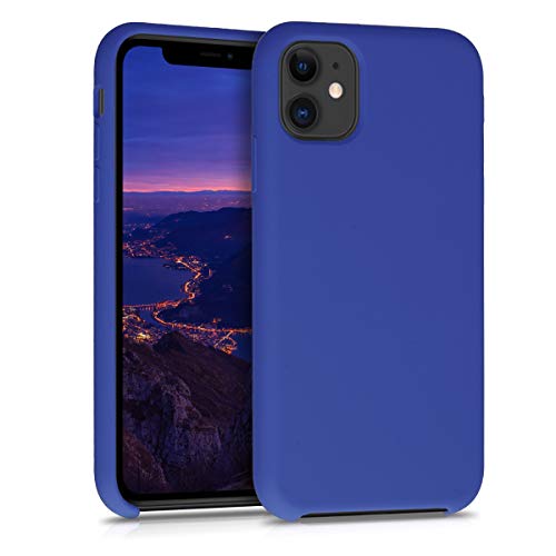 kwmobile Funda Compatible con Apple iPhone 11 - Carcasa de TPU para móvil - Cover Trasero en Azul Real