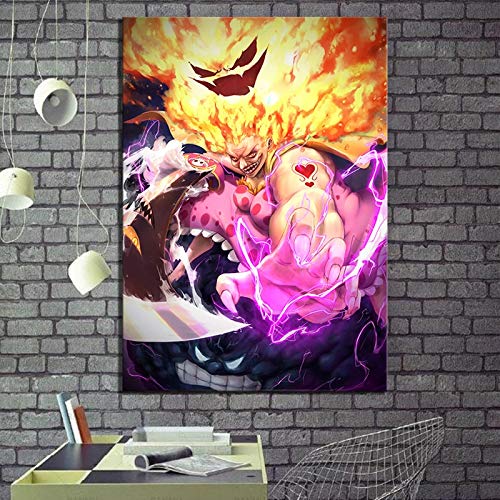 KWzEQ Cuadro En Lienzo Personajes de Anime Cuadro de Arte de Pared decoración del hogar para Carteles de Sala de Estar,60x90cm,Pintura sin Marco