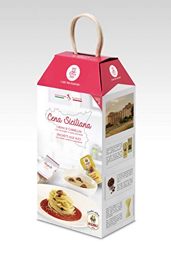 LA CENA SICILIANA (Crema de judías Cannellini y Spaghetti con anchoas y uva pasa) My Cooking Box x2 Porciones - ¡Para una noche con amigos, una cena romántica o como una original idea de regalo!