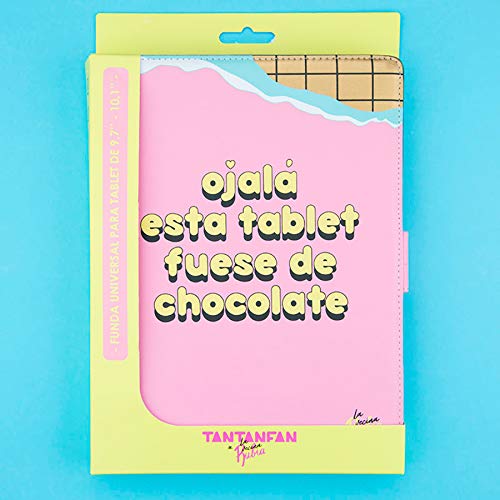 La Vecina Rubia Funda Tablet Universal 10.1" Pulgadas - Tipo Libro, con Diseño Tableta de Chocolate