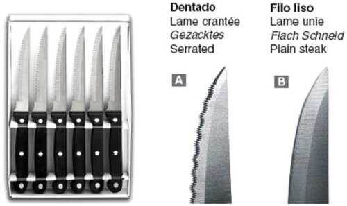 Lacor - 39060 - Set 6 cuchillos Chuleteros Dentados Classic