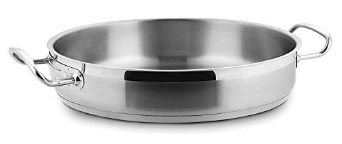 Lacor Eco Chef - Inox Chef Paellera + Tapa de Inox, 24 cm