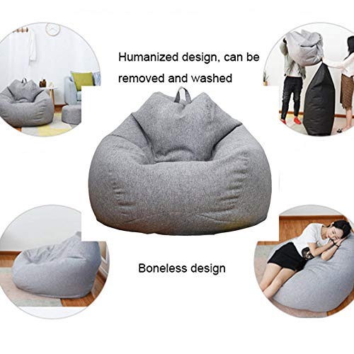 LAHappy Bean Bag Bazaar Puff Pera Moldeable - 60X70 Cm- Color Gris. Tejido PVC Alta Resistencia - Doble Repunte - (Incluye Relleno Bolas Poliestireno)