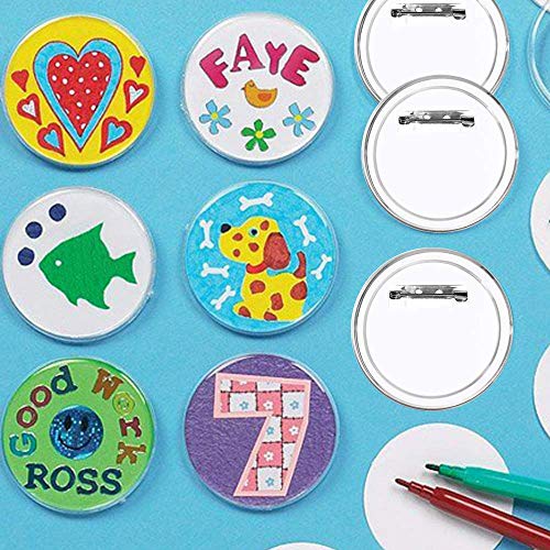 LAKIND 36 Piezas Chapas Personalizadas Botón de Pin Redondo de la Solapa de acrílico de la Insignia, plástico Transparente Craft para Las Insignias de DIY