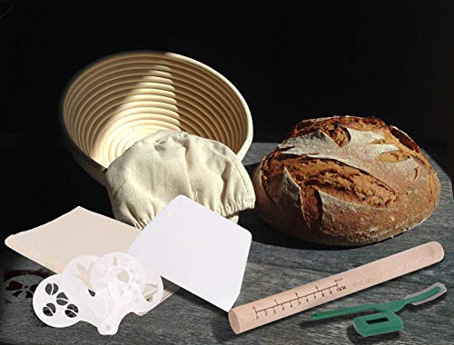 LAMPTOP 24 piezas Banneton Bread Proofing Basket Set - 9 pulgadas y 6.5 pulgadas - para hornear masa madre artesanal