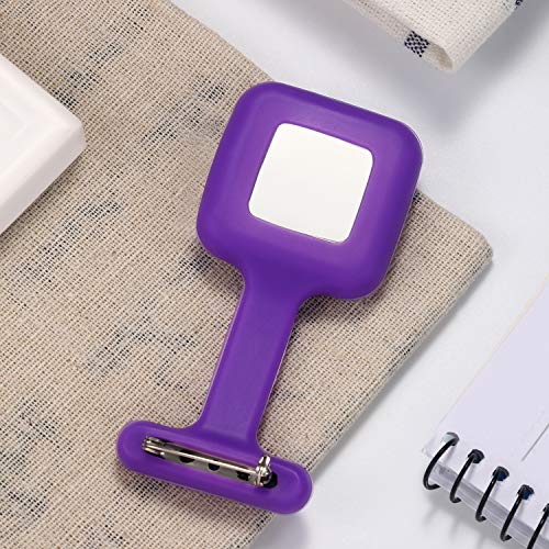 Lancardo Reloj Enfermera con Cubierta Silicona Cuadrada Reloj de Bolsillo Médico de Movimiento Cuarzo NO Impermeable Reloj con Dial de Báscula Digital Morado