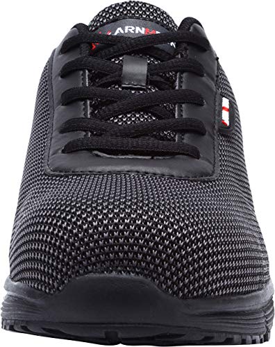 LARNMERN Zapatos de Seguridad Hombres LM30 S1 SRC Zapatillas de Trabajo con Punta de Acero Ultra Liviano Reflectivo Transpirable(42 EU,Medianoche Negro)