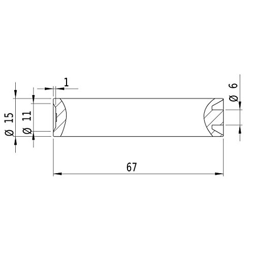 LASERFUCHS Láser de Punto, Rojo, 650 NM, 0.4 MW, Ø15x68 mm, Láser Clase 1, Foco Fijo (5.0m) - 70112573