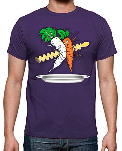 latostadora - Camiseta Makanko-Ensalada para Hombre Morado M