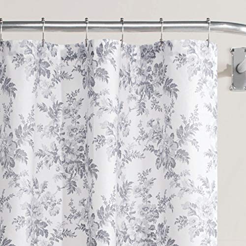 Laura Ashley - Cortina de Ducha (algodón, tamaño Mediano, 72 x 72 cm), Color Gris