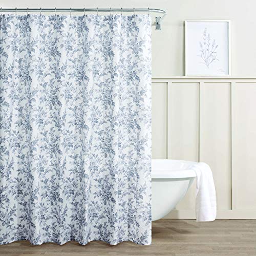 Laura Ashley - Cortina de Ducha (algodón, tamaño Mediano, 72 x 72 cm), Color Gris