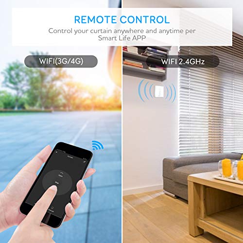 【LED Controlable】Alexa Interruptor Persiana Wifi, Etersky Interruptor Inteligente Control de APP y Voz Compatible con Alexa y Google Home Interruptor de Reloj para Motor Persiana Tubular, 2 Piezas