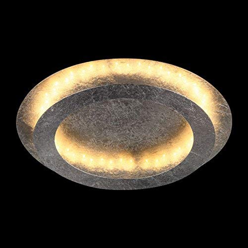 Led Decore SATURN - Lámpara colgante/de plafón, aluminio, 24 W, 50 x 120 cm, color pan de plata