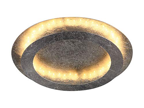 Led Decore SATURN - Lámpara colgante/de plafón, aluminio, 24 W, 50 x 120 cm, color pan de plata