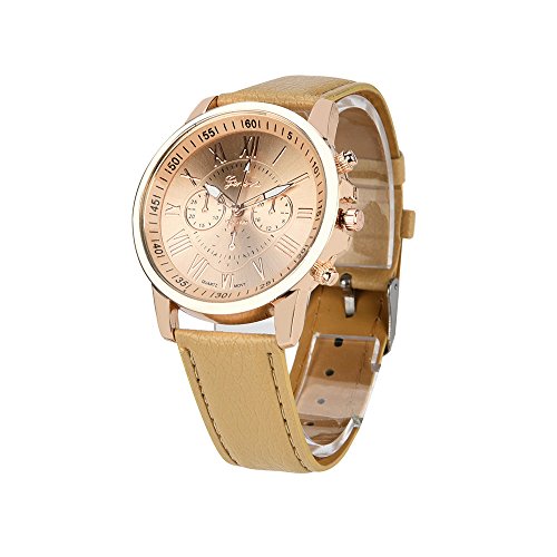 Leedy - Reloj de pulsera analógico para mujer con mecanismo de cuarzo y correa de piel, ultrafino b Talla única