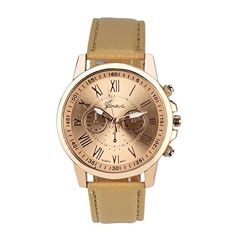 Leedy - Reloj de pulsera analógico para mujer con mecanismo de cuarzo y correa de piel, ultrafino b Talla única