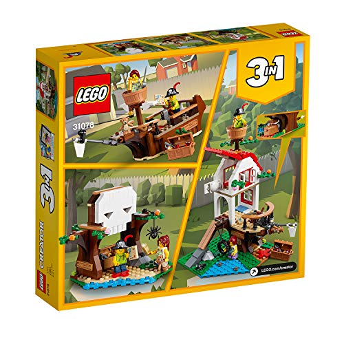 LEGO Creator - Tesoros de la Casa Árbol, Manualidad niños y niñas de Juguete de Piratas para Construir 3 en 1, Incluye Minifiguras, Barco Pirata y Aventuras (31078)