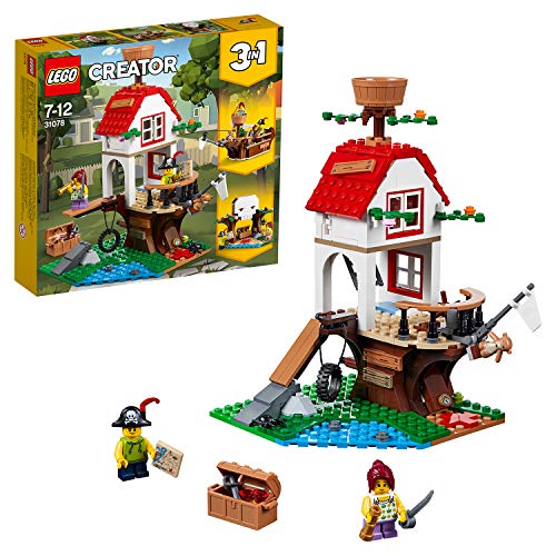 LEGO Creator - Tesoros de la Casa Árbol, Manualidad niños y niñas de Juguete de Piratas para Construir 3 en 1, Incluye Minifiguras, Barco Pirata y Aventuras (31078)