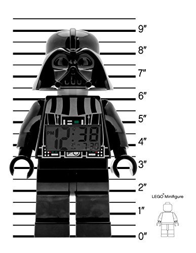 LEGO Despertador con luz Infantil con figurita de Darth Vader Star Wars 9002113, Negro