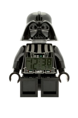 LEGO Despertador con luz Infantil con figurita de Darth Vader Star Wars 9002113, Negro