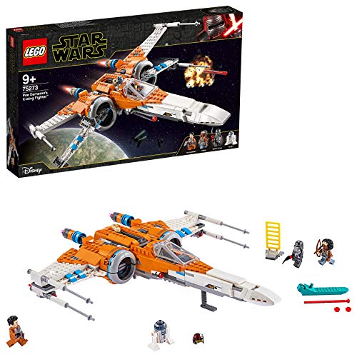 LEGO Star Wars - Caza Ala-X de Poe Dameron, Juguete de Construcción Inspirado en la Guerra de las Galaxias, Incluye 3 Minifiguras de Personajes de la Saga y a R2D2 (75273)