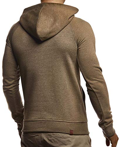 Leif Nelson Sudadera de Hombre con Capucha suéter de la Capilla LN-8125 Caqui Medium