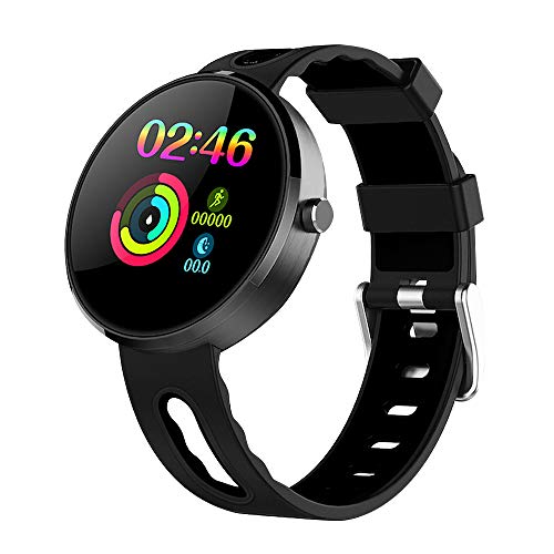 LEMONDA - Reloj Inteligente Azul IP68 Actividad, Monitor de sueño, frecuencia Cardiaca, podómetro, para Hombres y Mujeres, Compatible con Android iOS