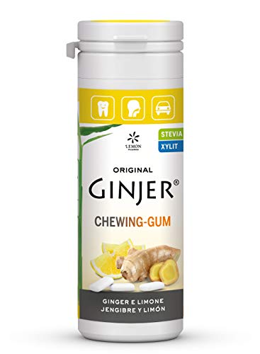 Lemonpharma GINJER CHICLES Limon STEVIA, Negro, Bote de 30g