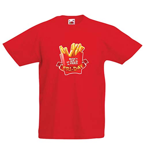 lepni.me Camiseta para Niño/Niña No Hay Nosotros con Patatas Fritas, Ropa de Viernes, Amante de la Comida chatarra (5-6 Years Rojo Multicolor)