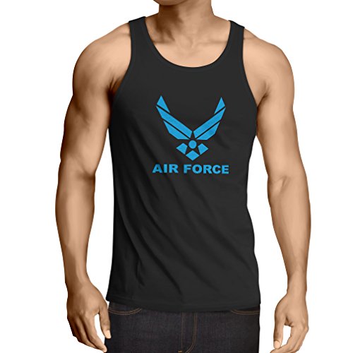 lepni.me Camisetas de Tirantes para Hombre United States Air Force (USAF) - U. S. Army, USA Armed Forces (XX-Large Negro Azul)