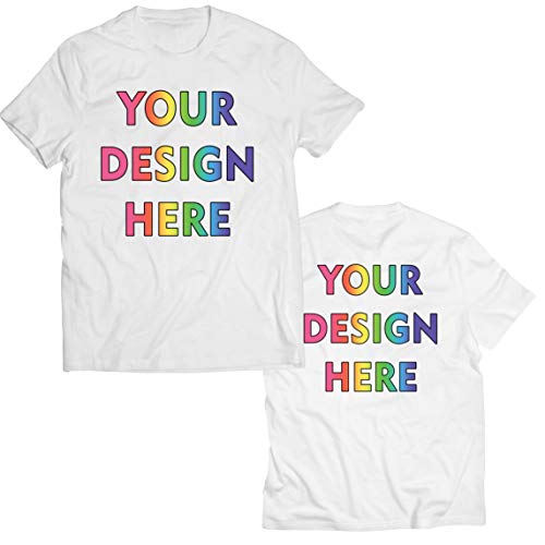 lepni.me Camisetas Hombre Impresión Personalizada de 2 Caras en el Frente y en la Parte Posterior, Texto Personalizado o Diseño de su Propia Imagen (XXX-Large Blanco Multicolor)