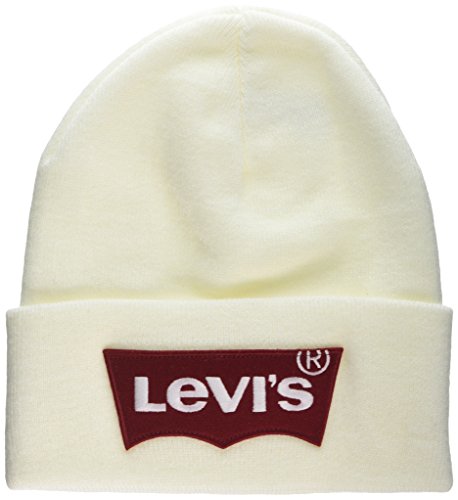 Levi's Oversized Batwing Beanie Gorro de Punto, Blanco (Noir Regular White 51), Talla única (Talla del Fabricante: UN) para Hombre