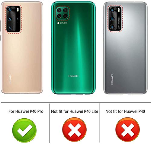 LeYi Funda Huawei P40 Pro con [2-Unidades] 3D Curvo Pet Pantalla,Transparente Carcasa con 360 Grados iman Soporte Silicona Bumper Antigolpes Armor Case para Movil Huawei P40 Pro,Clear Azul