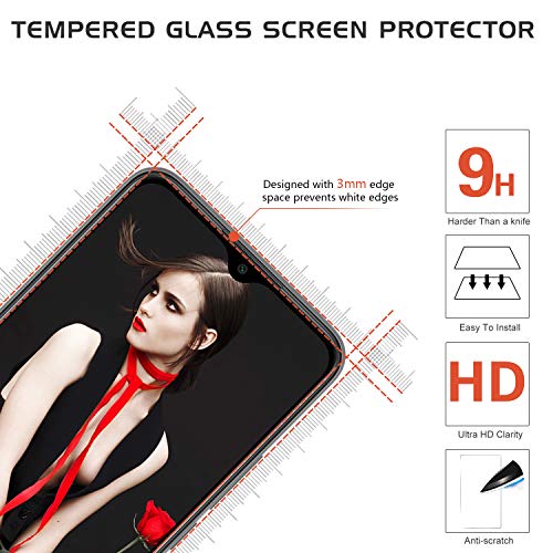 LeYi Funda Xiaomi Redmi 9 con [2-Unidades] Cristal Vidrio Templado,Transparente Carcasa con 360 Grados iman Soporte Silicona Bumper Antigolpes Armor Case para Movil Redmi 9,Clear Rojo