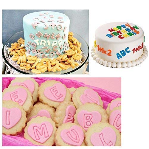 Lezed Letras Cortador Galletas Alphabet Cookie Cutter cortadores Galleta Moldes Galletas Molde Galletas Cortador de Tarta Galletas Molde con Caja de Almacenamiento, para decoración de Tartas (37Pcs)