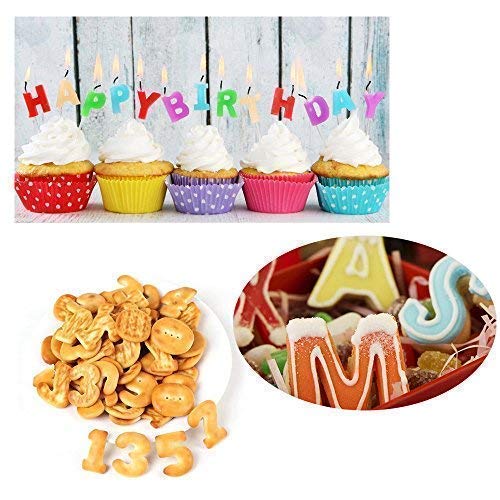 Lezed Letras Cortador Galletas Alphabet Cookie Cutter cortadores Galleta Moldes Galletas Molde Galletas Cortador de Tarta Galletas Molde con Caja de Almacenamiento, para decoración de Tartas (37Pcs)