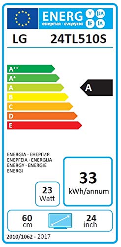 LG 24TL510S-WZ - Monitor Smart TV de 61cm (24") con Pantalla LED HD (1366x768, 16:9, DVB-T2/C/S2, WiFi, Miracast, USB Grabador, 10 W, 2xHDMI 1.4, 1xUSB 2.0, Óptica) Color Blanco