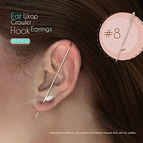 Liamostee 1/5pcs Ear Wrap Crawler Hook Earrings Women Alloy Rhinestone High Polished Earrings