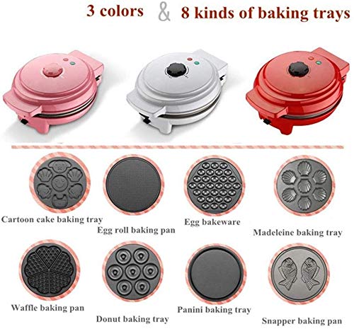 LIANGYANG Máquina para Hacer Muffins multifunción,Donut Maker & Snack Maker Brownie con Placas extraíbles antiadherentes,8 Juegos de bandejas para Hornear,Temperatura Ajustable