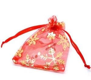 Libby's Market Place - Abalorio para bebé con diseño de Papá Noel y calcetín de Navidad con 3 opciones de regalo diferentes multicolor Talla:Organza Gift Bag