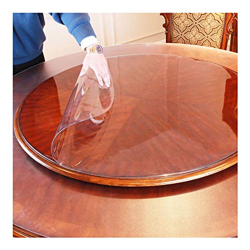 LICHUN PVC Manteles Transparente Mantel Redondo Protector De Mesa Hogar Decoración Alfombras De Piso Impermeable Anti-escaldado A Prueba De Aceite Personalizable (Color : 1.5mm, Size : 110cm)